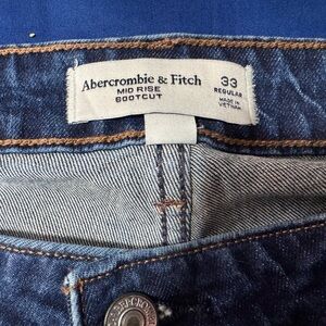 👖 Abercrombie & Fitch Mid Rise Bootcut Jeans – Size 33 Regular – Dark Wash